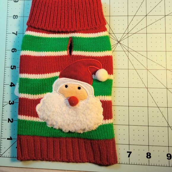 The Worthy Dog Christmas Sweater Red Green Stripes Santa XX Small - Picture 3 of 8